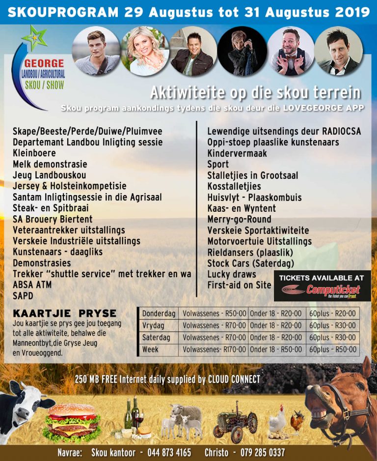 Daaglikse aktiwiteite by die Landbouskou!