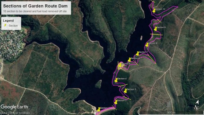 Garden Route Dam clearing project map section1