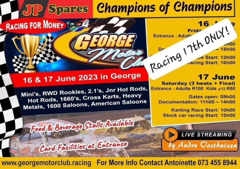 George Show Grounds Set to Host Thrilling Oval Track Racing for Champion of Champions Race