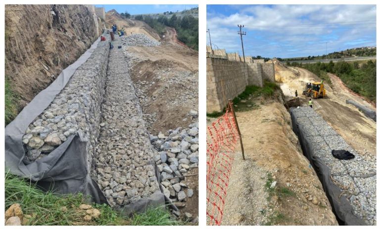 CONSTRUCTION ONGOING TO STABILISE AND REHABILITATE SCHAAPKOP DONGA