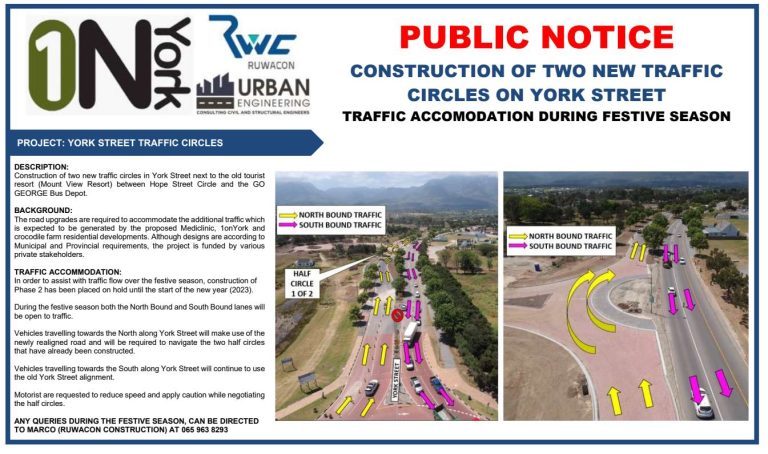 CONSTRUCTION OF TWO NEW TRAFFIC CIRCLES ON YORK STREET