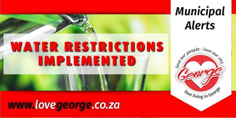 Water Restrictions implemented to protect drinking water for George